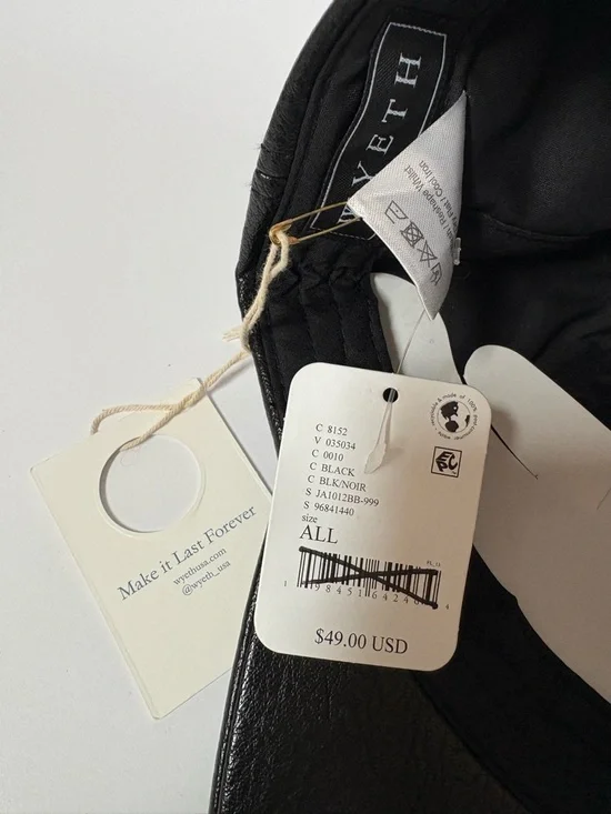 NWT Wyeth Hailey Faux Leather Baseball Cap - Picture 9 of 12